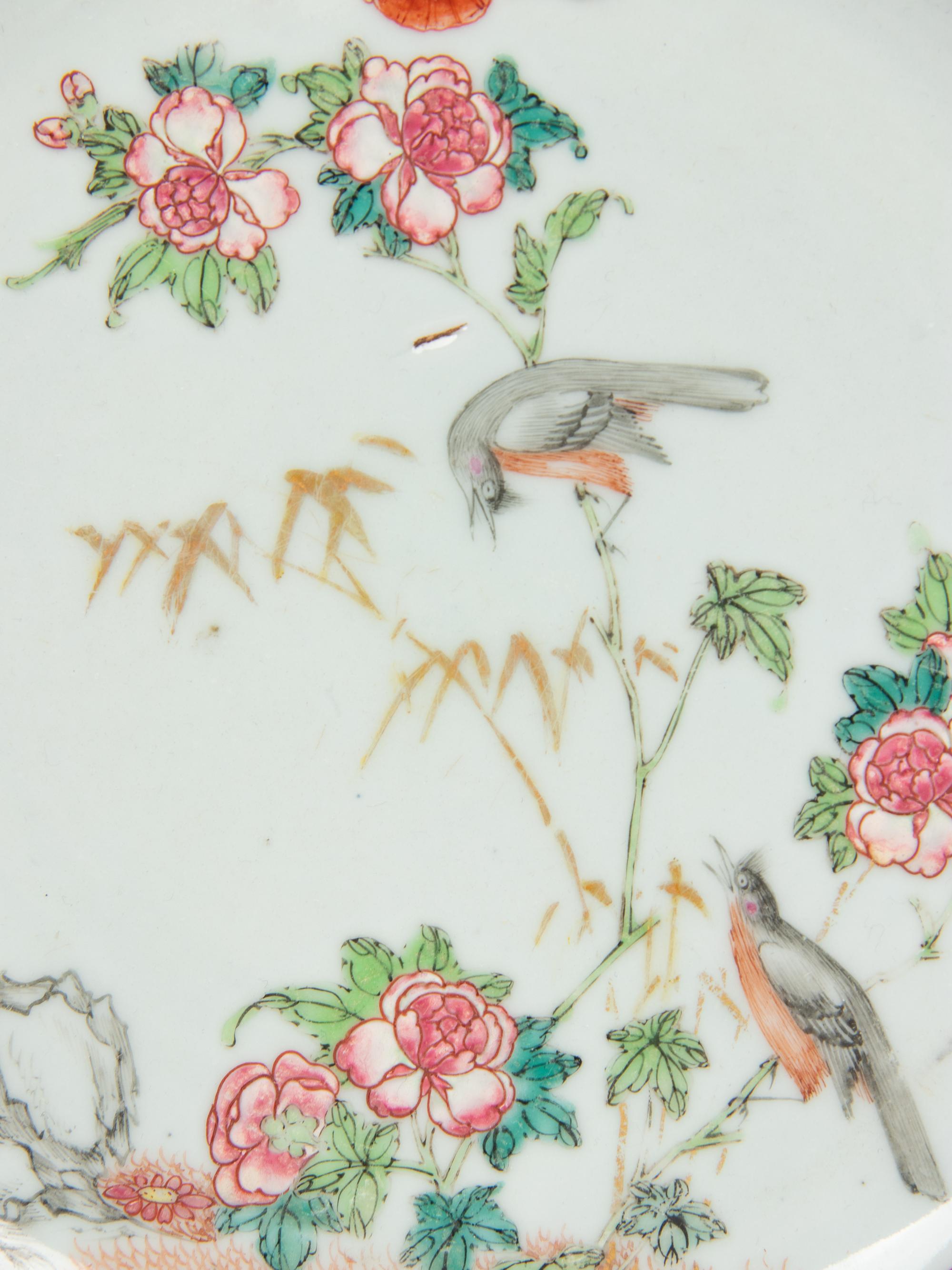 A Chinese Export Parcel-Gilt Famille Rose Armorial Porcelain Plate