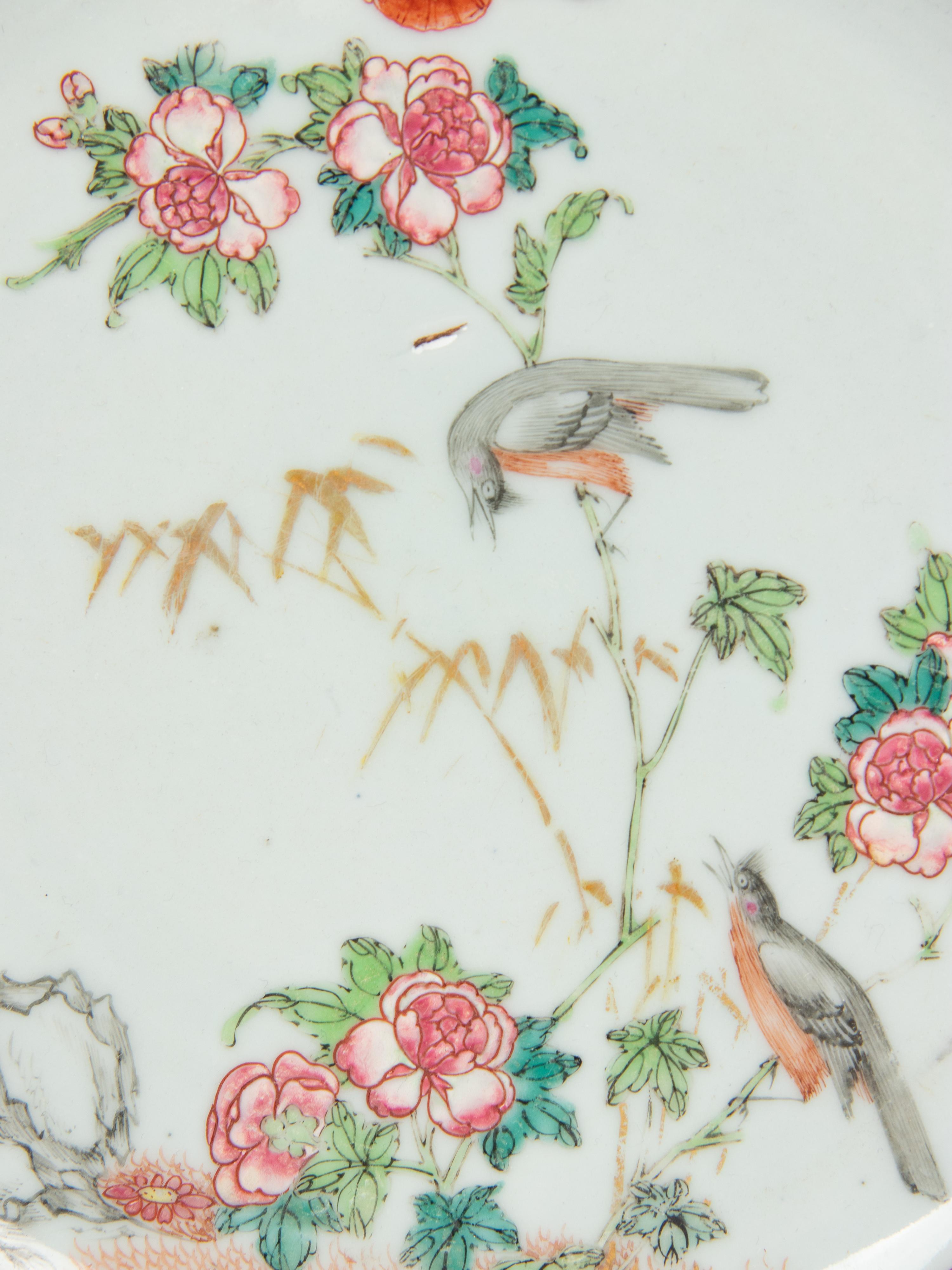 A Chinese Export Parcel-Gilt Famille Rose Armorial Porcelain Plate