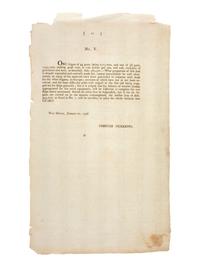 [PICKERING, Timothy (1745-1829)] -- [HIGGINSON, Stephen (1743-1828)]. Document signed in type "Timothy Pickering" reporting to the US Congress on monies appropriated for naval equipment, 20 January 1796.