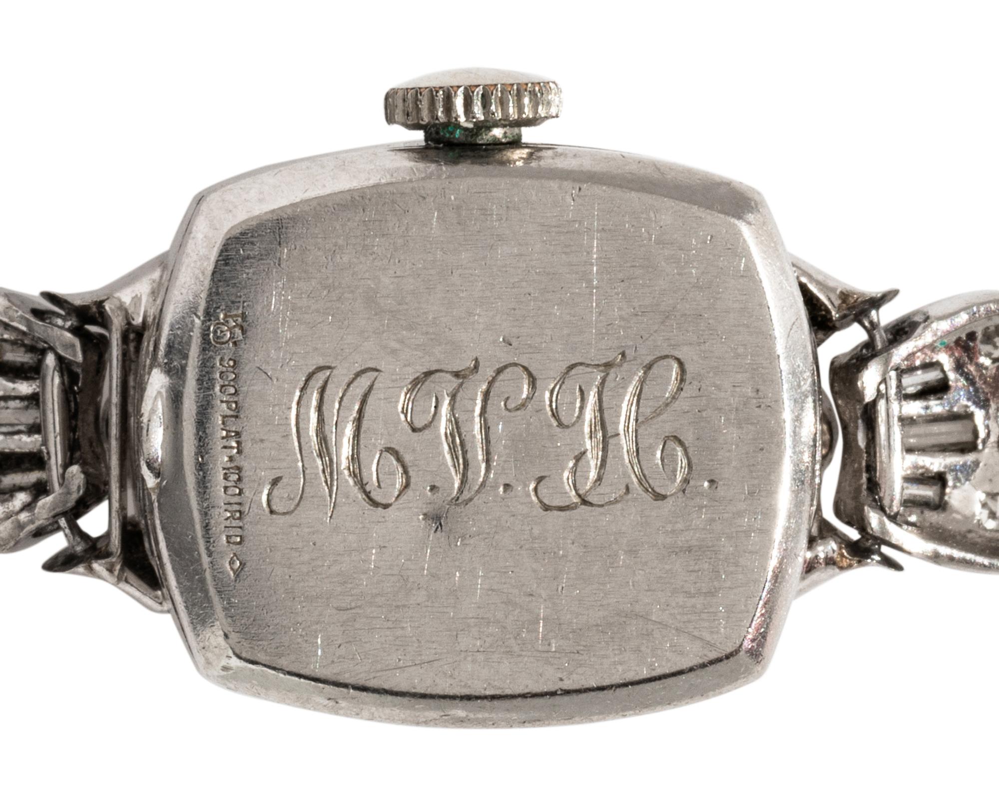 VINTAGE, GRUEN, PLATINUM, WHITE GOLD AND DIAMOND WATCH