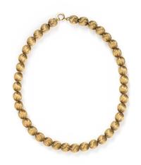 YELLOW GOLD BEAD NECKLACE