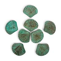 A Set of Eight Bronze Shell-Form Dishes