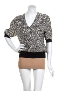 A Valentino Black and Cream Silk Blouse,