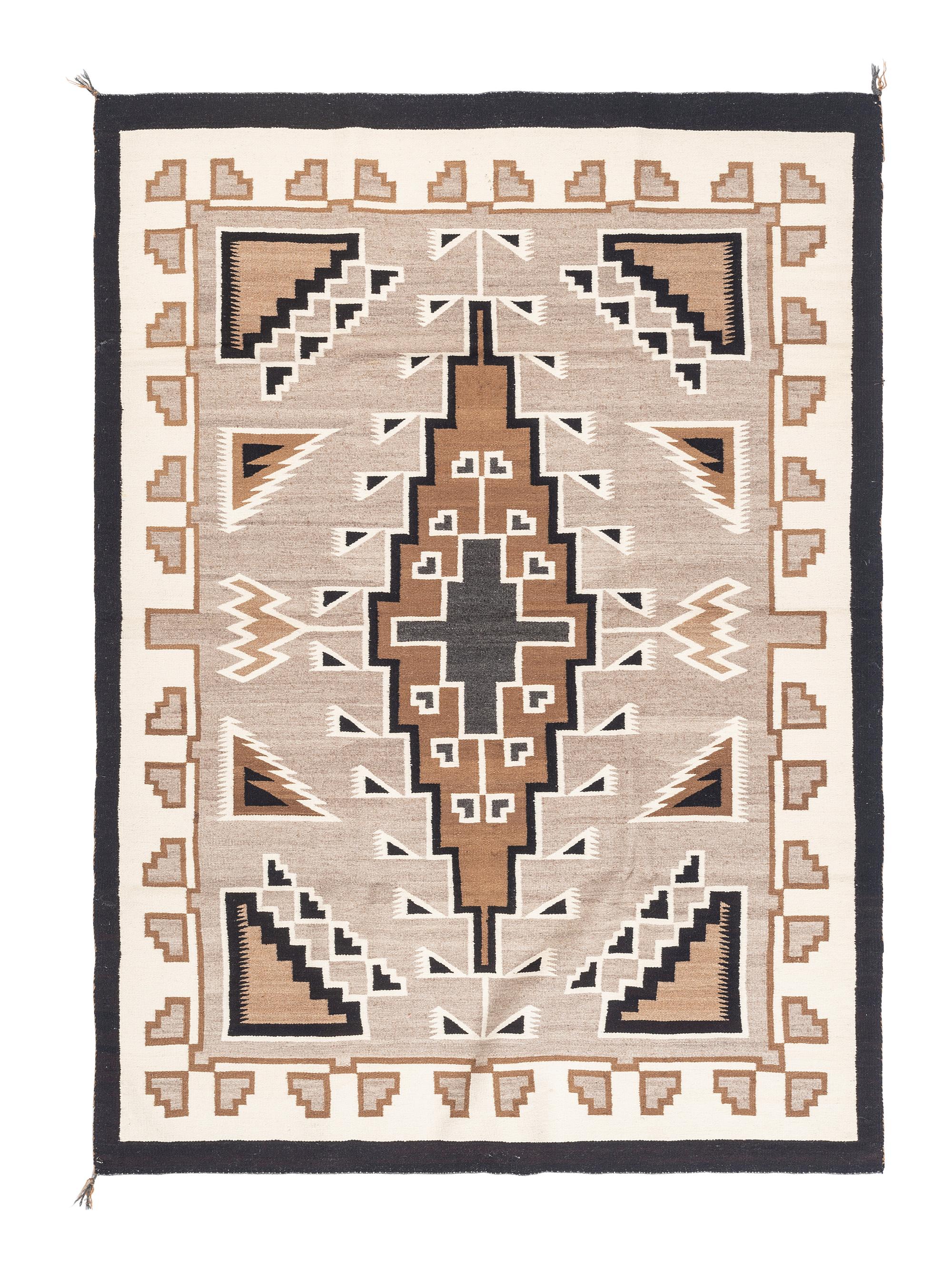 Navajo Two Grey Hills Pattern Weaving / Rug