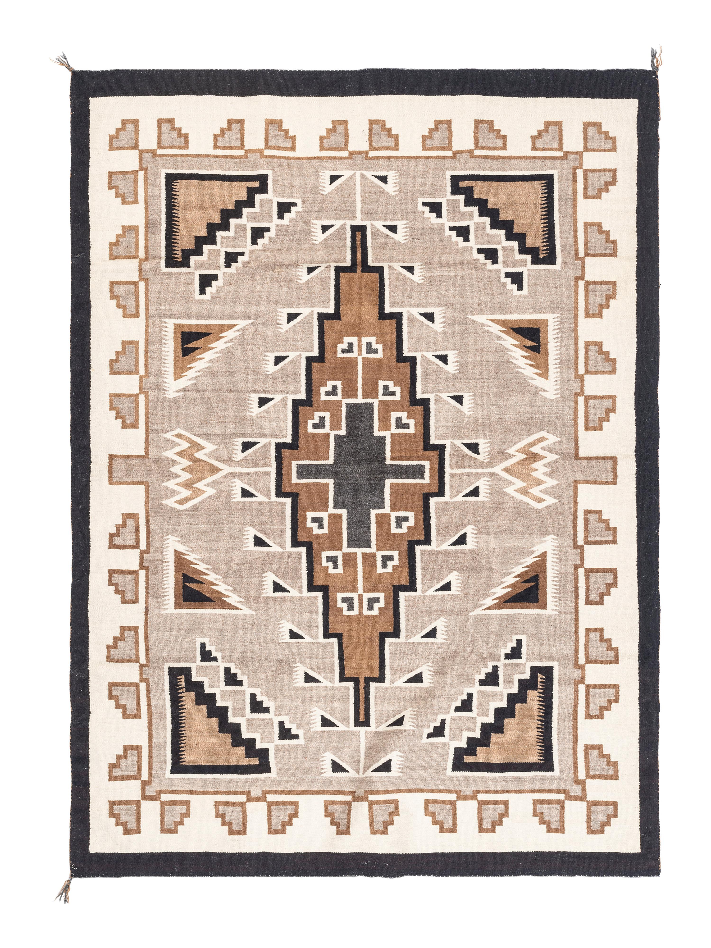 Navajo Two Grey Hills Pattern Weaving / Rug