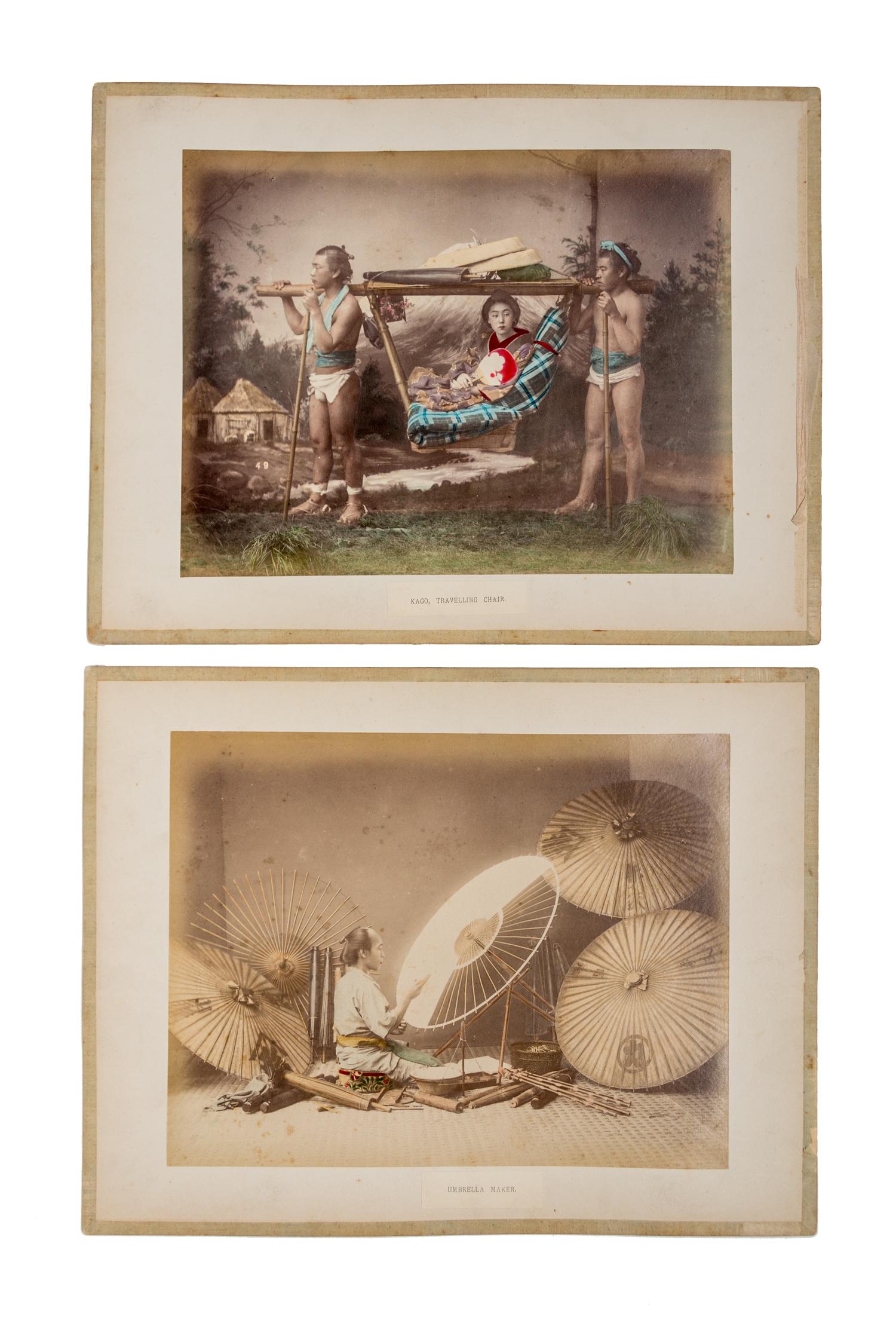 (ASIAN) Album of colorized photographic prints of late 19th-century Japan