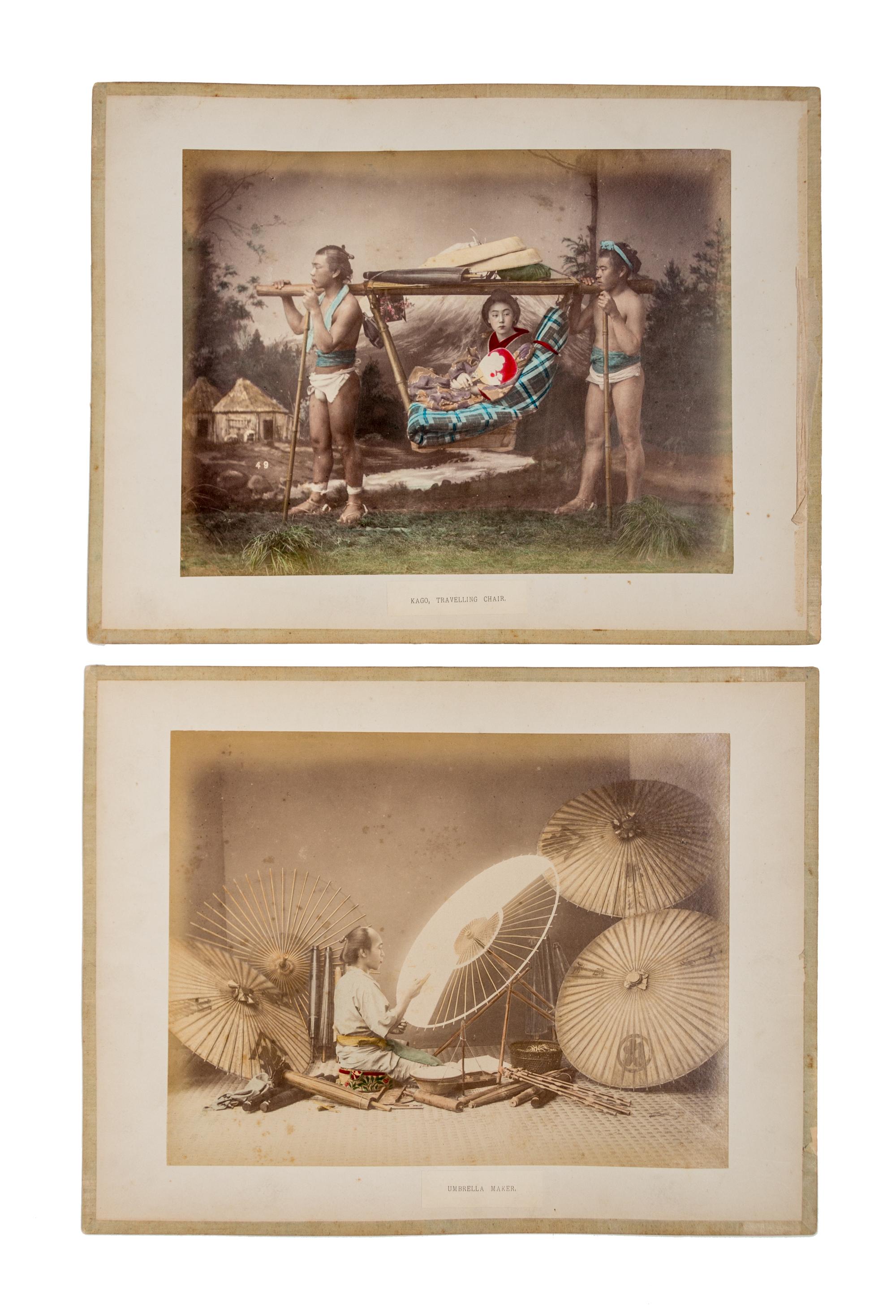 (ASIAN) Album of colorized photographic prints of late 19th-century Japan