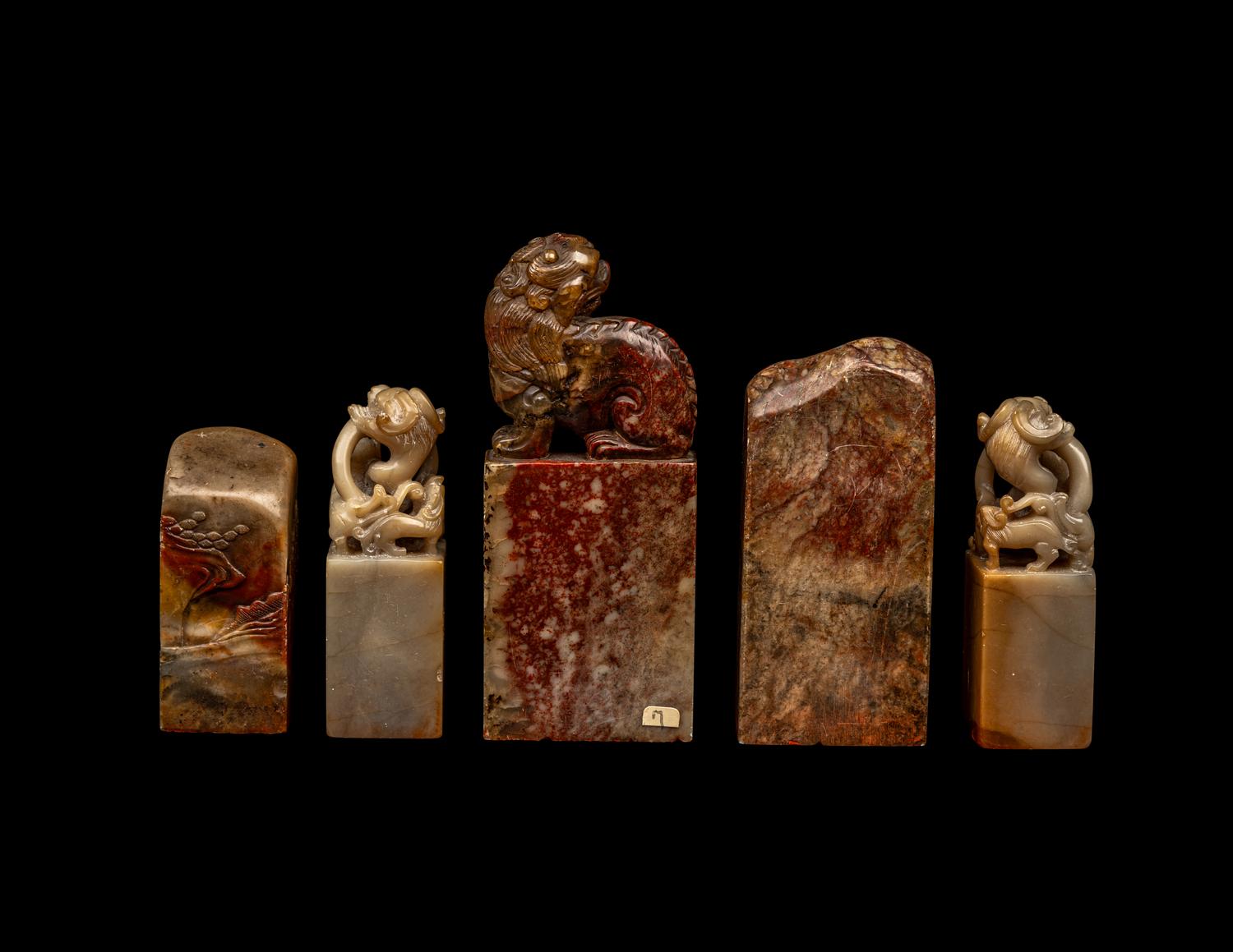 Five Chinese Soapstone Seals