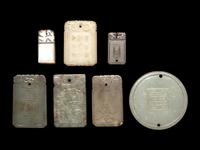 Seven Chinese White and Celadon Jade Carved Plaques