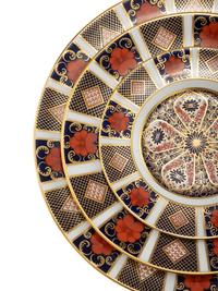 A Large Royal Crown Derby Imari Porcelain Dinner Service