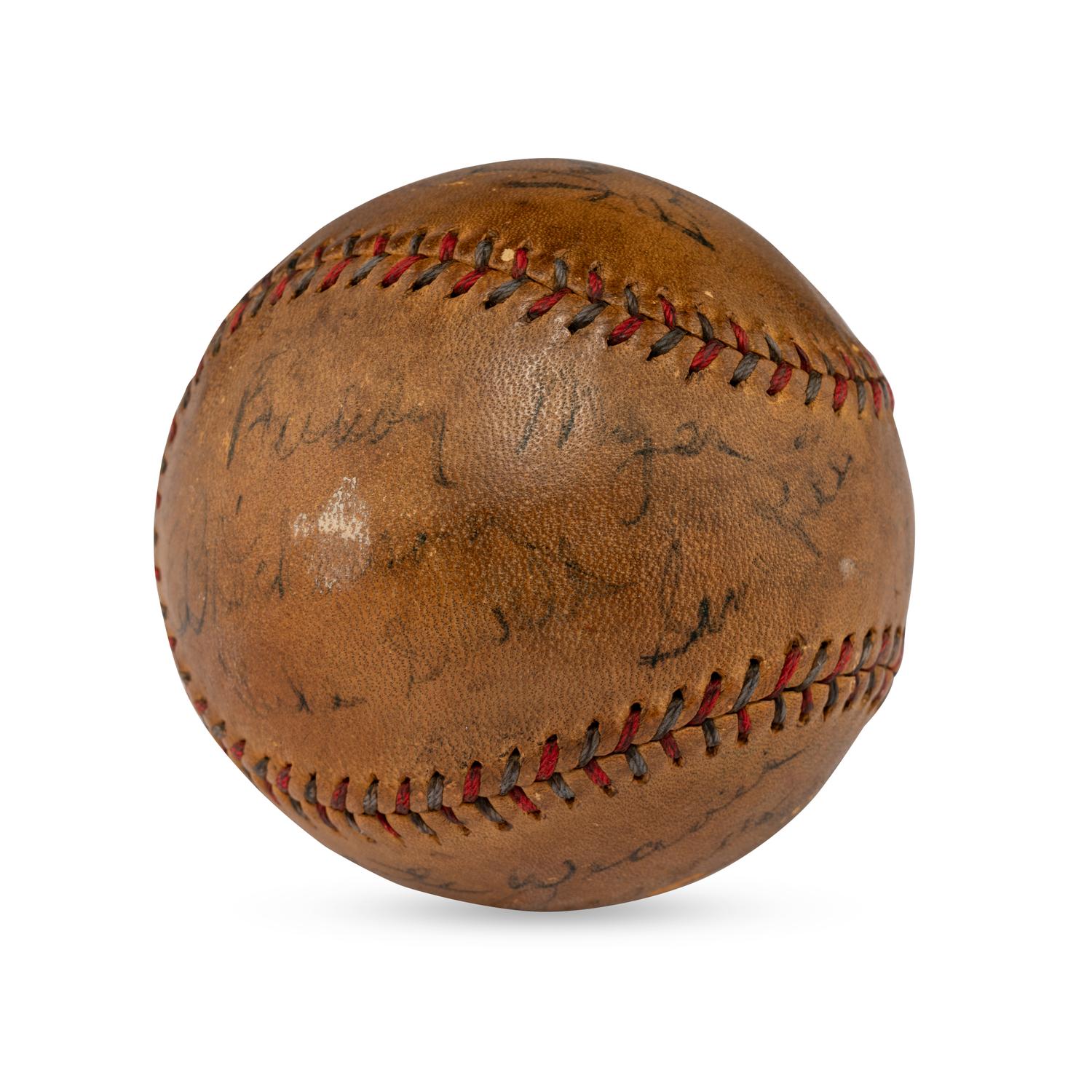A 1933 Philadelphia Athletics and Washington Senators Multi Signed Autograph Baseball Featuring Mickey Cochrane (Beckett Authentication Services Letter of Authenticity)