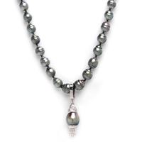 CULTURED TAHITIAN PEARL NECKLACE WITH PENDANT ENHANCER
