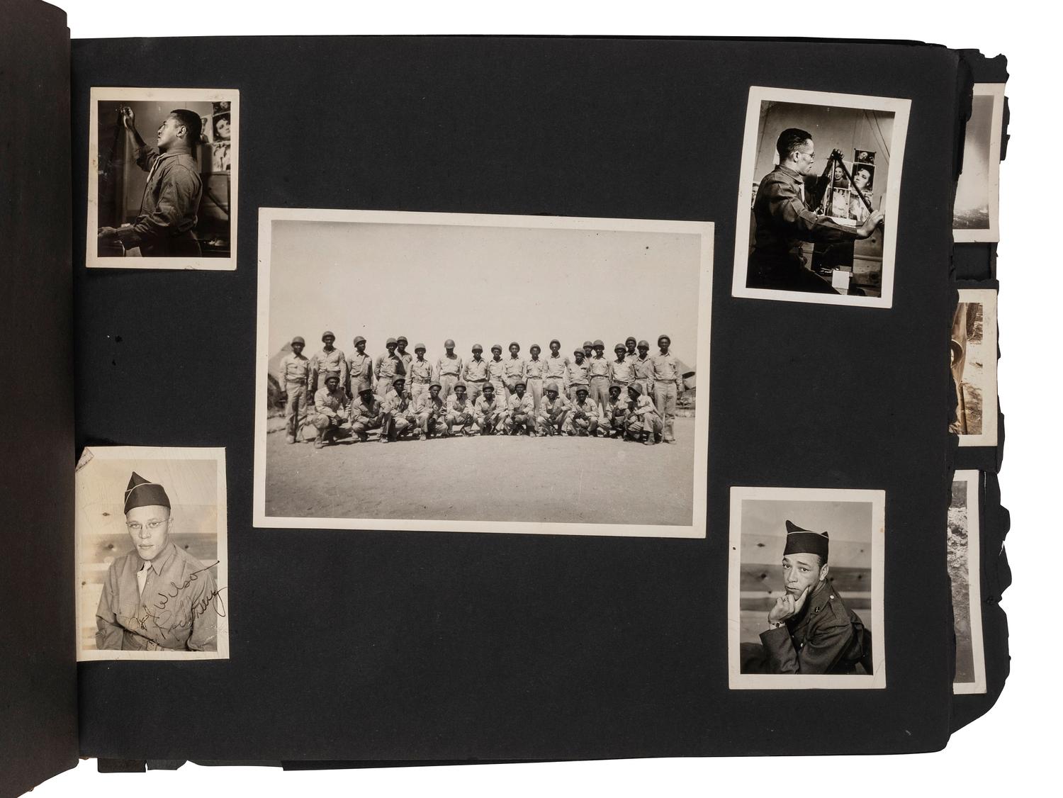 [AFRICAN AMERICANA]. Photographic archive related to Sgt. Robert L. Blackburn, 93rd Signal Company, 93rd Infantry Division, of Cleveland, Ohio.