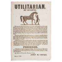 Illustrated 1843 Virginia Broadside for the Sire Utilitarian
