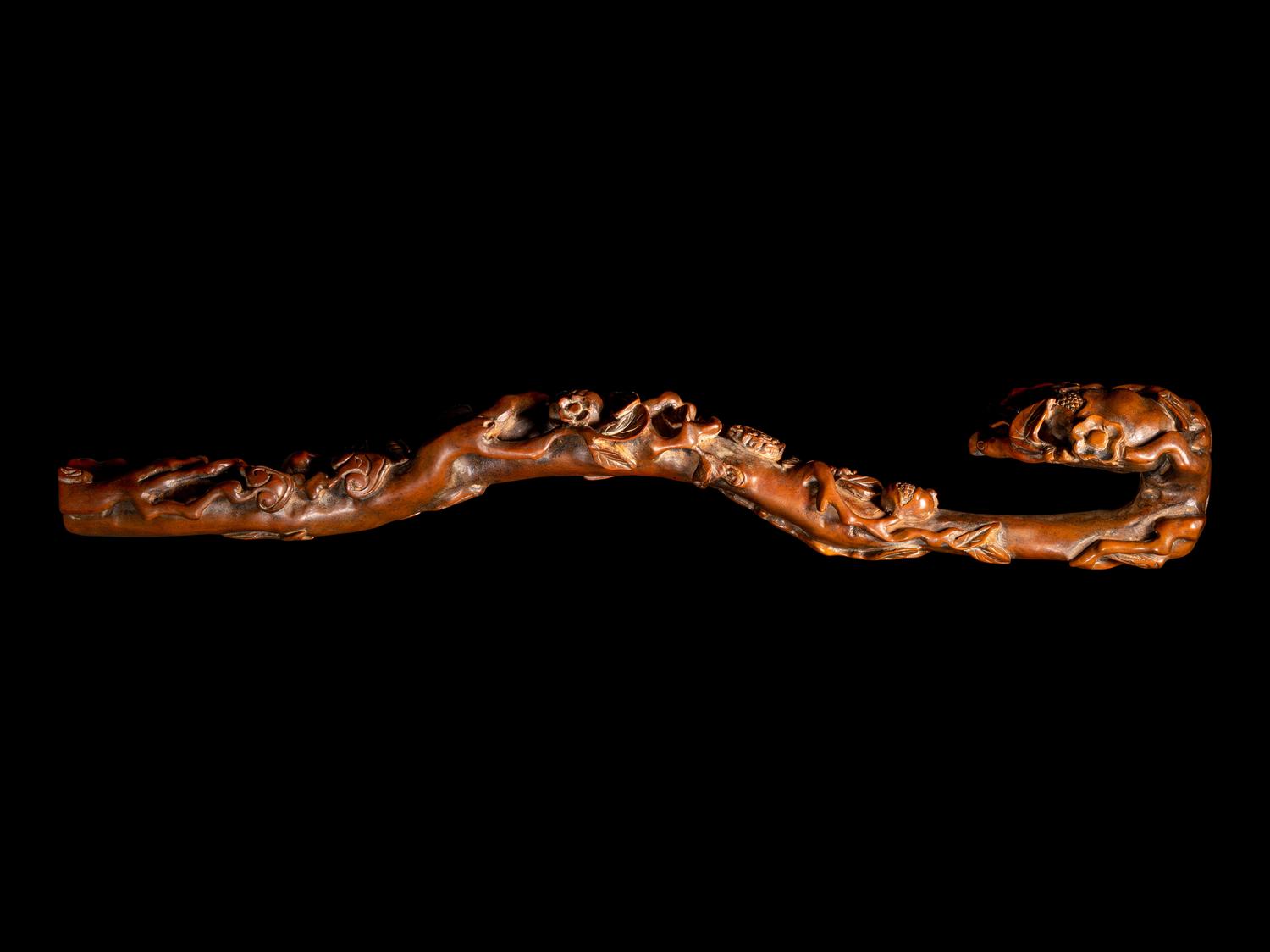 A Carved Boxwood Ruyi Scepter