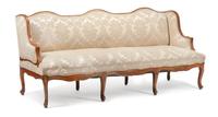 A French Provincial Walnut Sofa Height 37 x width 82 x depth 32 inches. — 18TH CENTURY