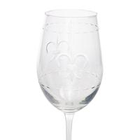 A Set of Fleur-de-Lis Etched Glass Stemware