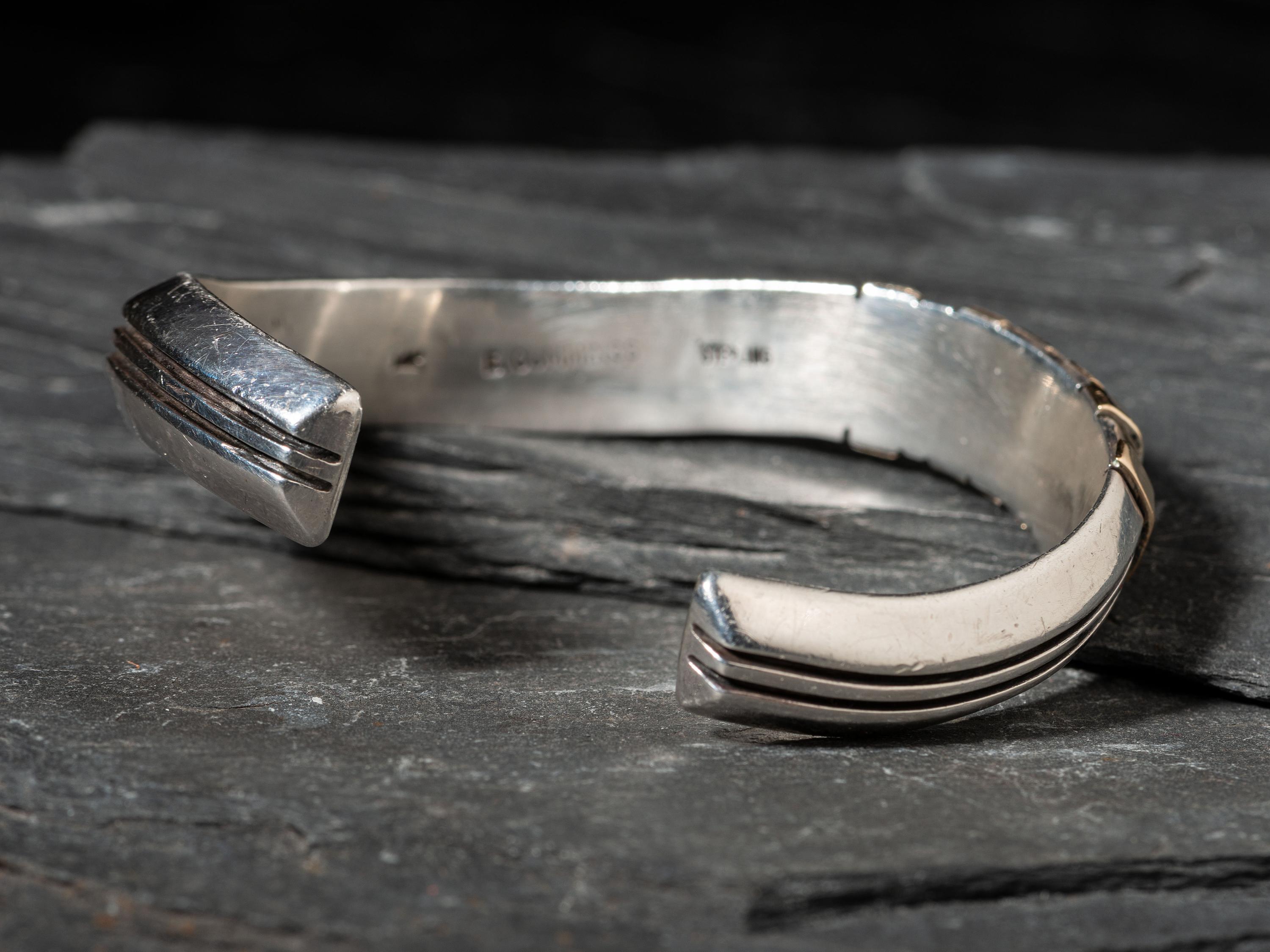 Sterling Silver and 14K Gold Cuff Bracelet