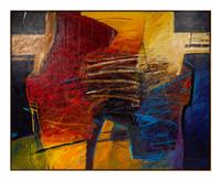 (Untitled) Mixed Media on Canvas with Metal, 1988
