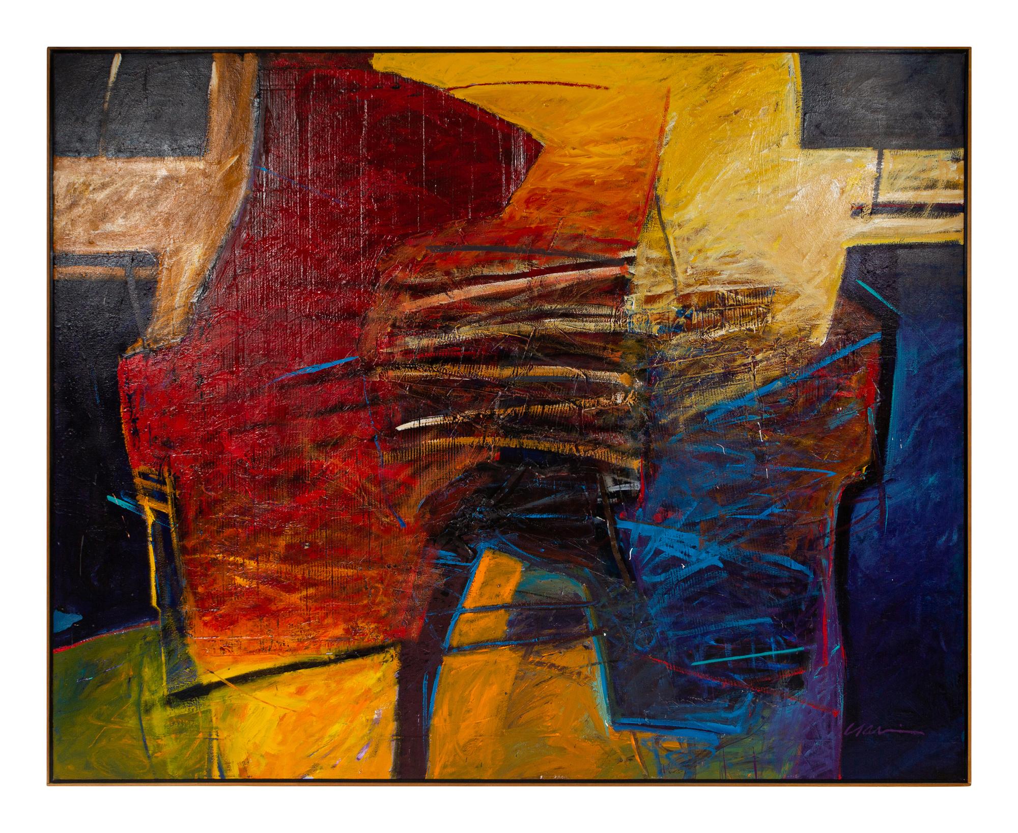 (Untitled) Mixed Media on Canvas with Metal, 1988