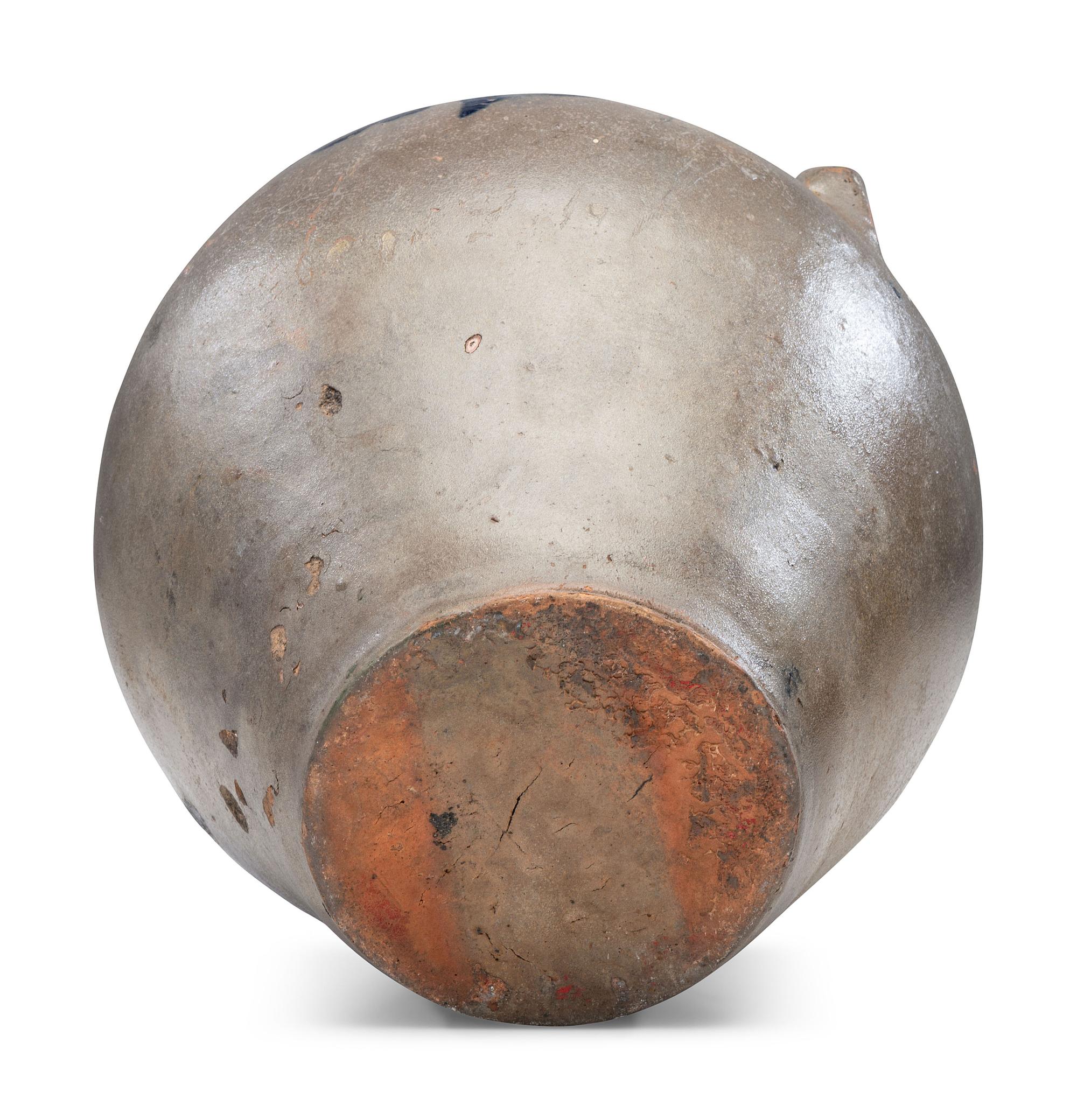 A Daniel Fisk Cobalt Decorated One Gallon Stoneware Crock