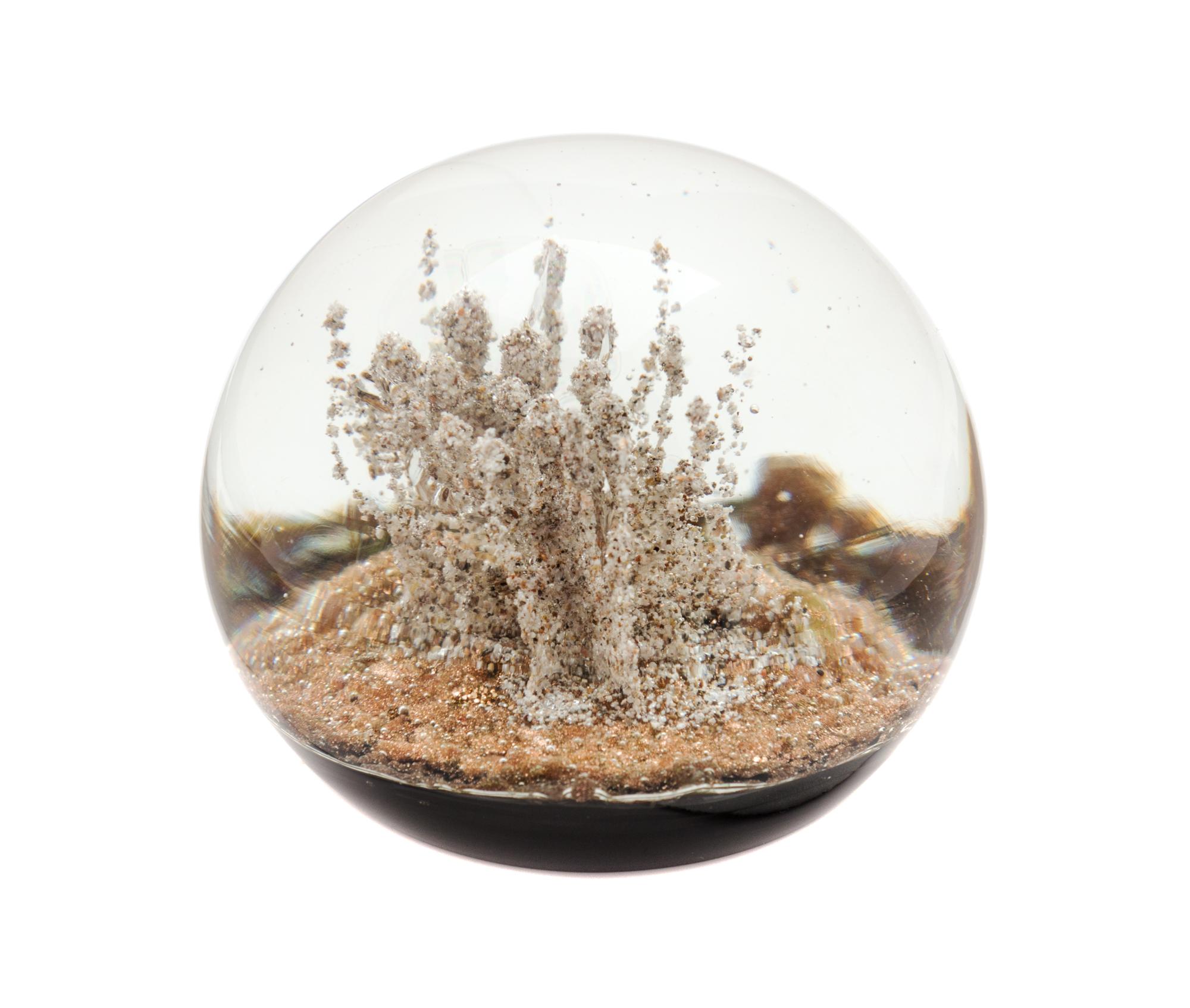 Attributed to Baccarat, , mountains of the moon paperweight, with gold aventurine