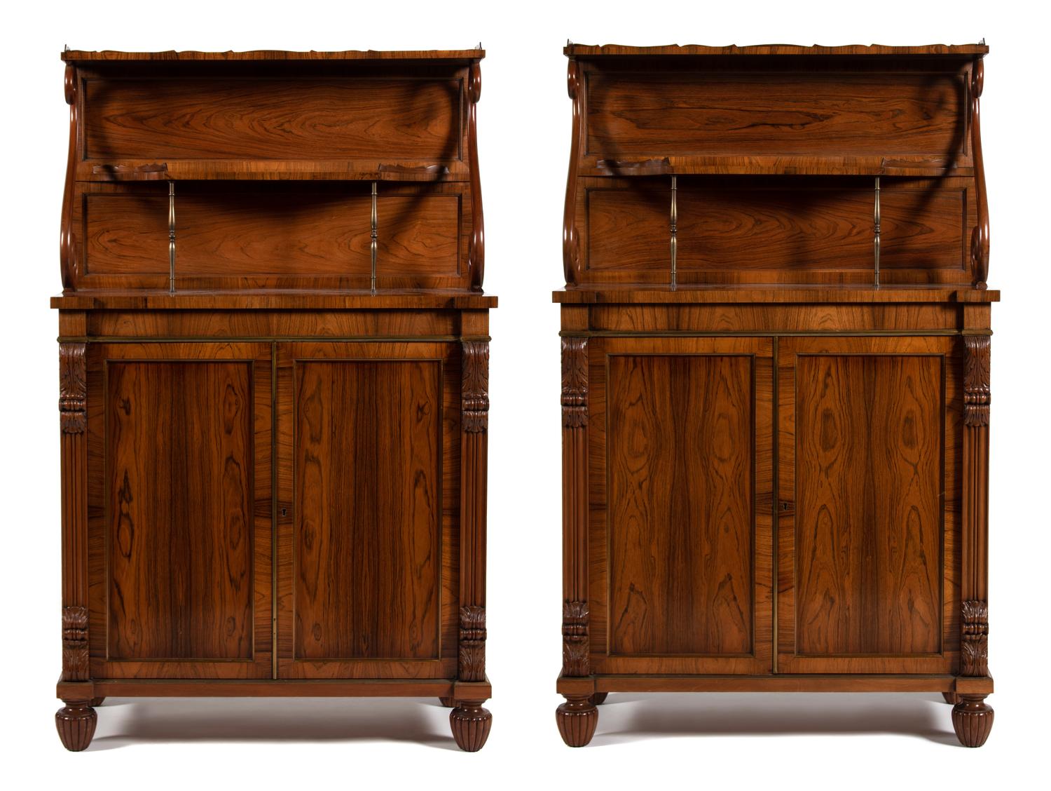 A Pair of Regency Style Rosewood Chiffonieres
