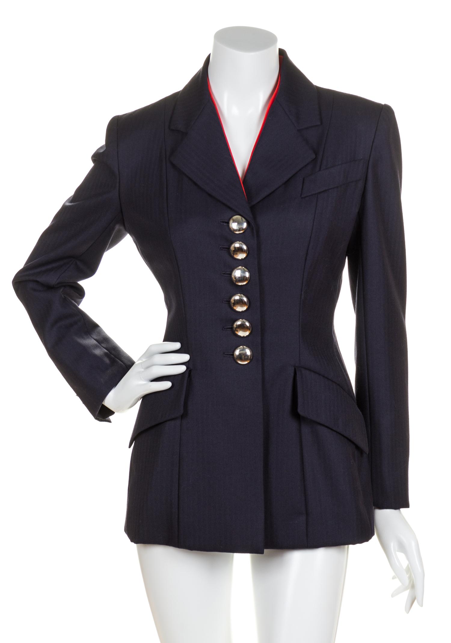A Bill Blass Navy Blazer, Size 6.