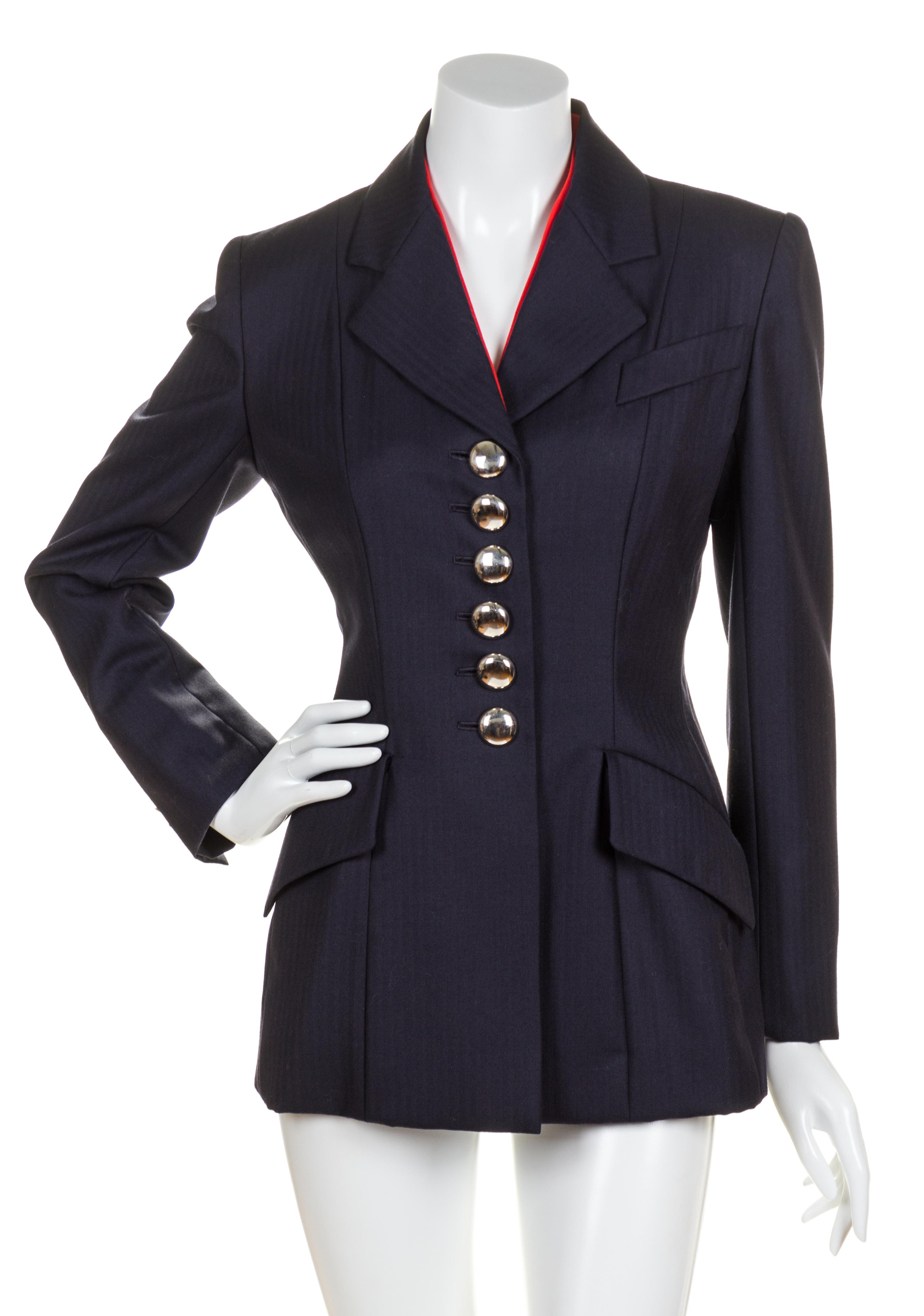 A Bill Blass Navy Blazer, Size 6.