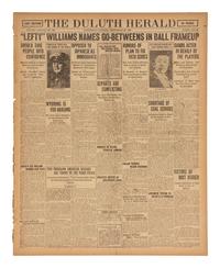 [BASEBALL]. Chicago Black Sox scandal reported in the Duluth Herald . Duluth, MN: 29 September 1920.