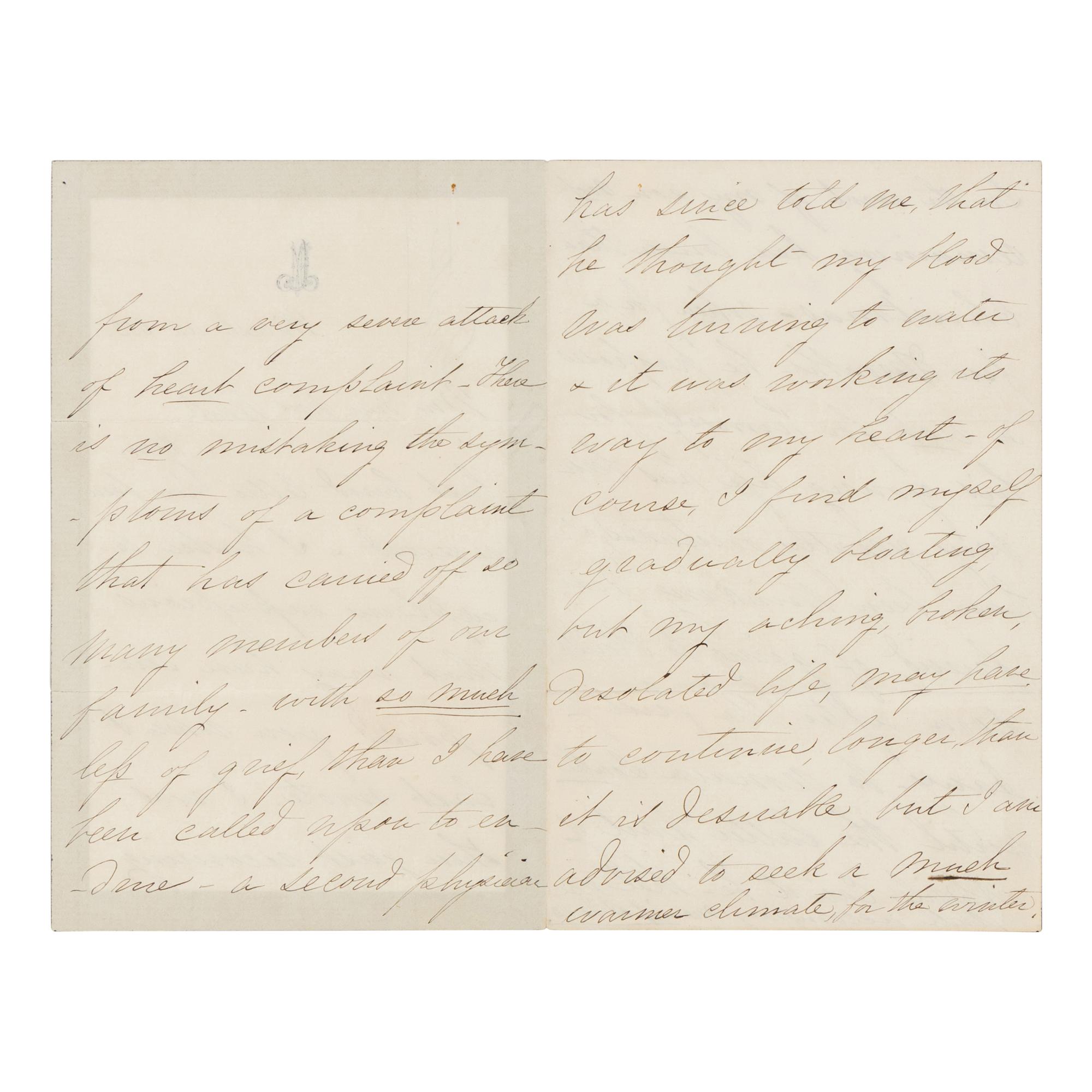 LINCOLN, Mary Todd (1818-1882). Autograph letter signed ("M.L.") to Rhoda White, Chicago, 8 December 1871.