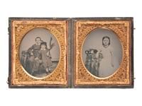 [EARLY PHOTOGRAPHY]. Pair of sixth plate ambrotypes of children, possibly Italian immigrants.