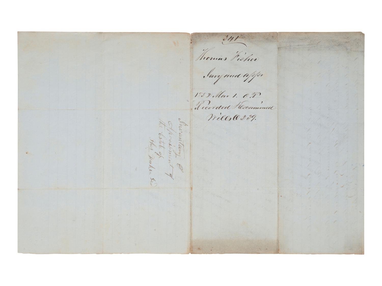 [ENSLAVEMENT & ABOLITION]. A group of 6 estate documents listing individual enslaved persons, most by name. [Bourbon County, KY]. 1831-1861.