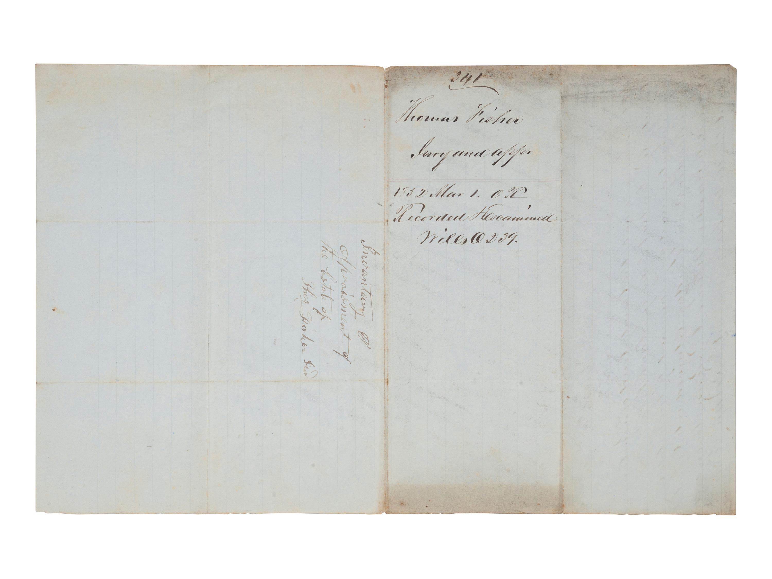 [ENSLAVEMENT & ABOLITION]. A group of 6 estate documents listing individual enslaved persons, most by name. [Bourbon County, KY]. 1831-1861.