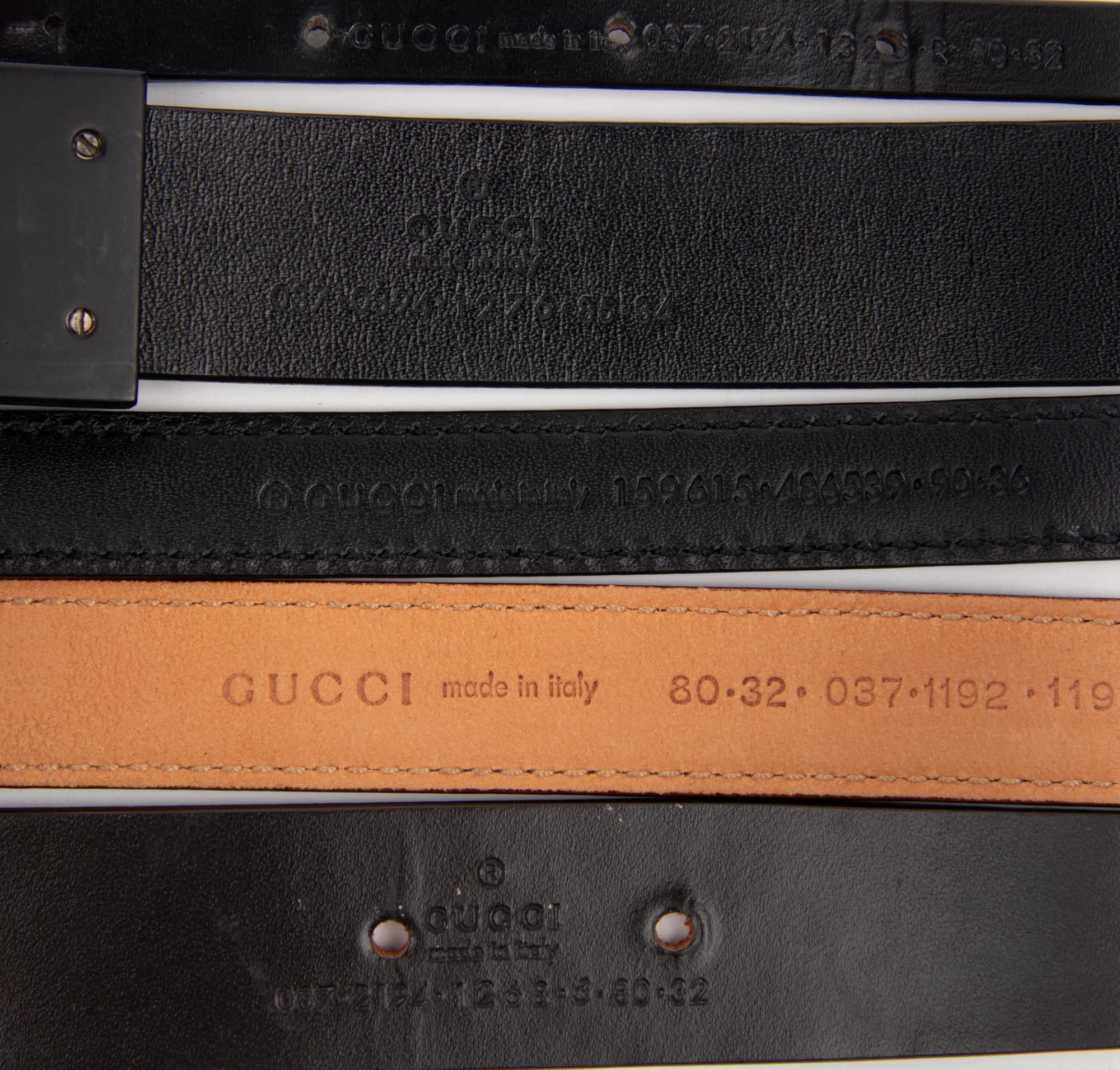 Gucci, Six Leather Belts