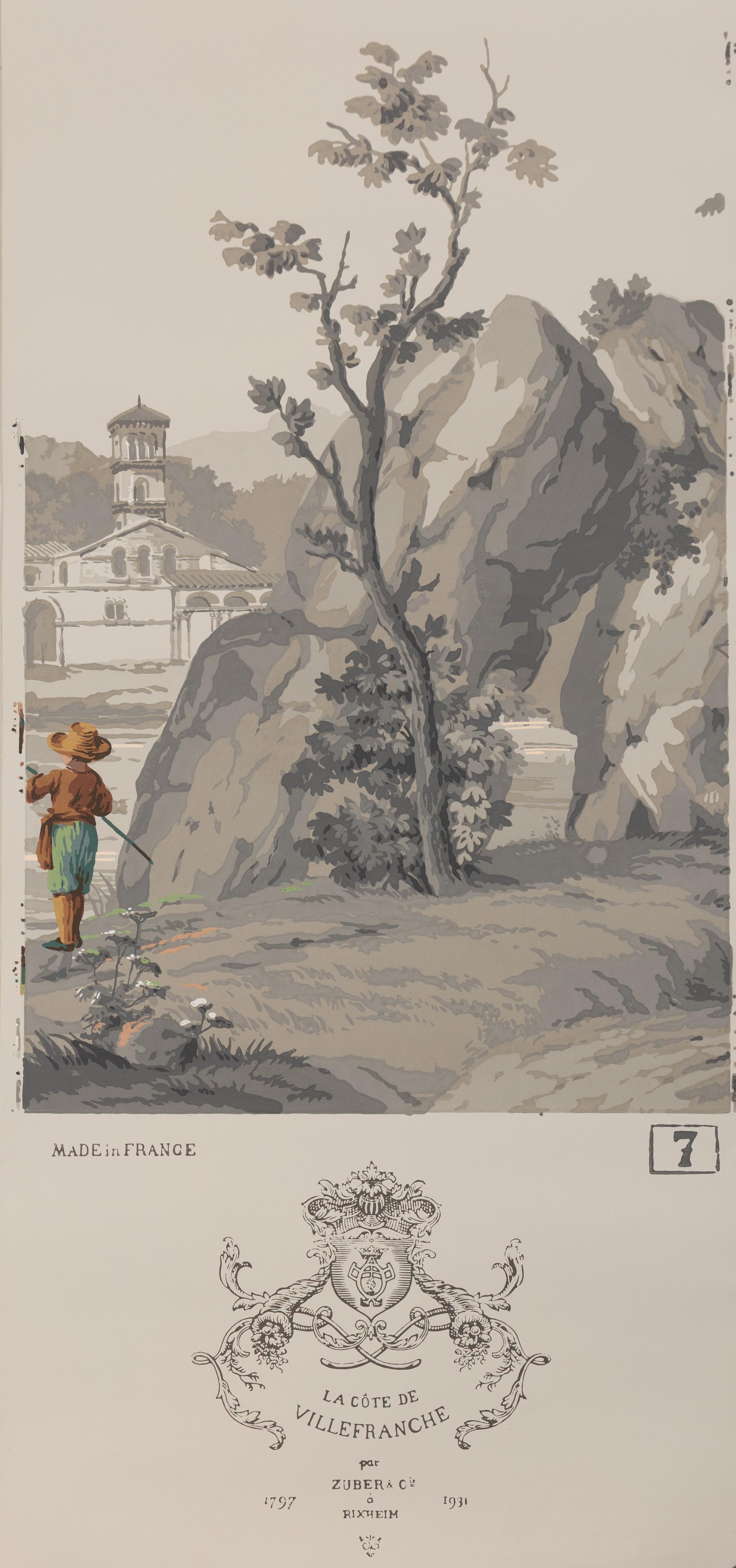 A Complete Set of Fourteen Zuber et Cie. La Cote de Villefranche Wallpaper Panels