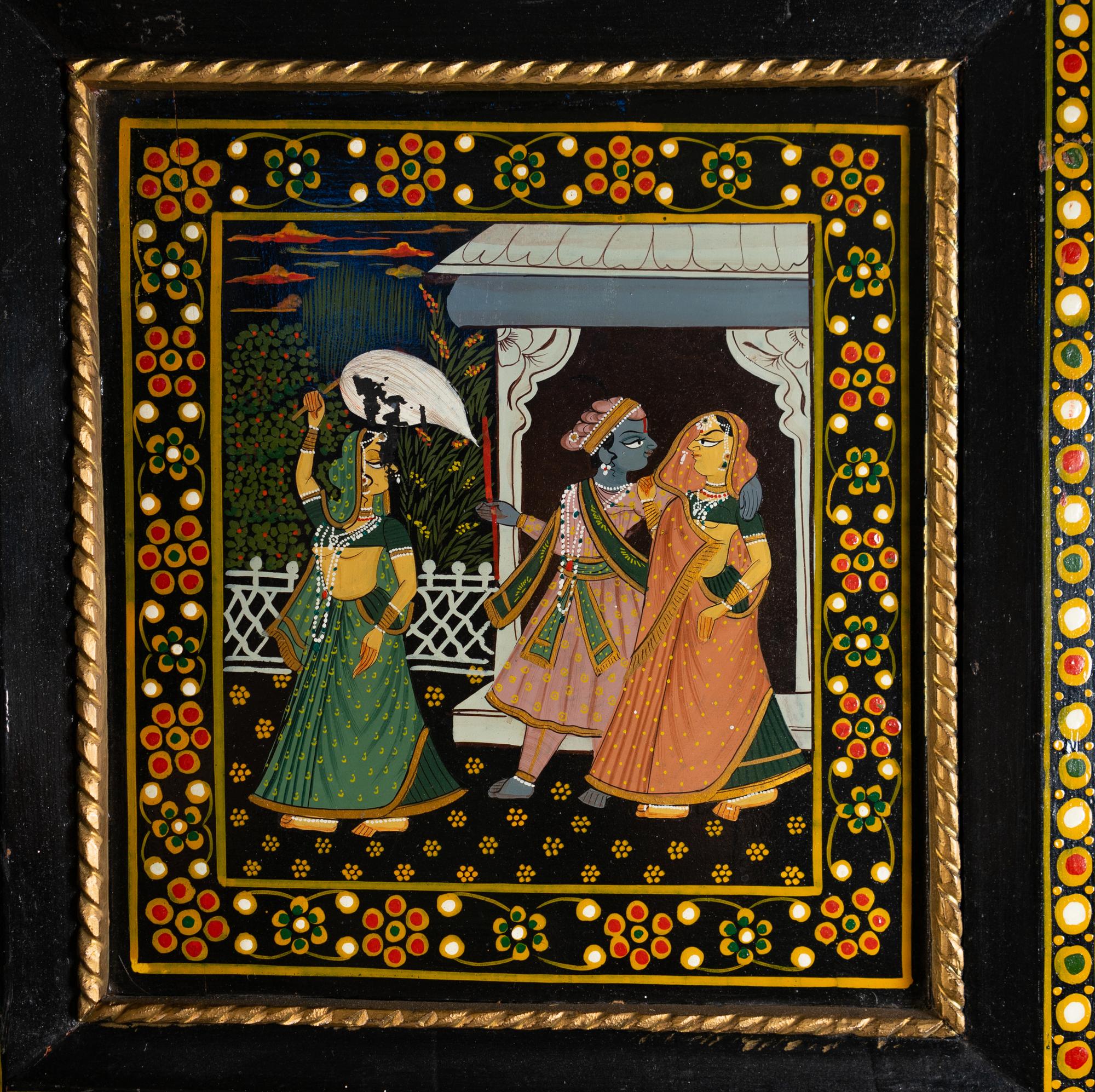 A Pair of Indian Painted Doors