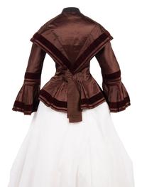 Two Silk Bodices Trimmed with Velvet, 1850s