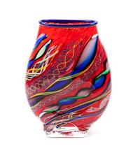 A Glass Vase, Mark Sigafoos Height 13 1/2 inches.