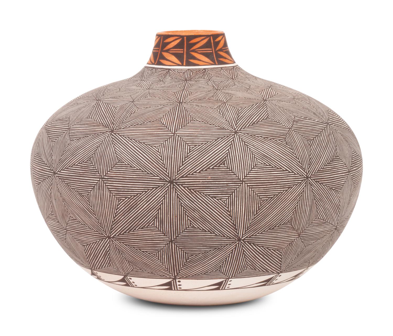 Fine Line Pottery Jar