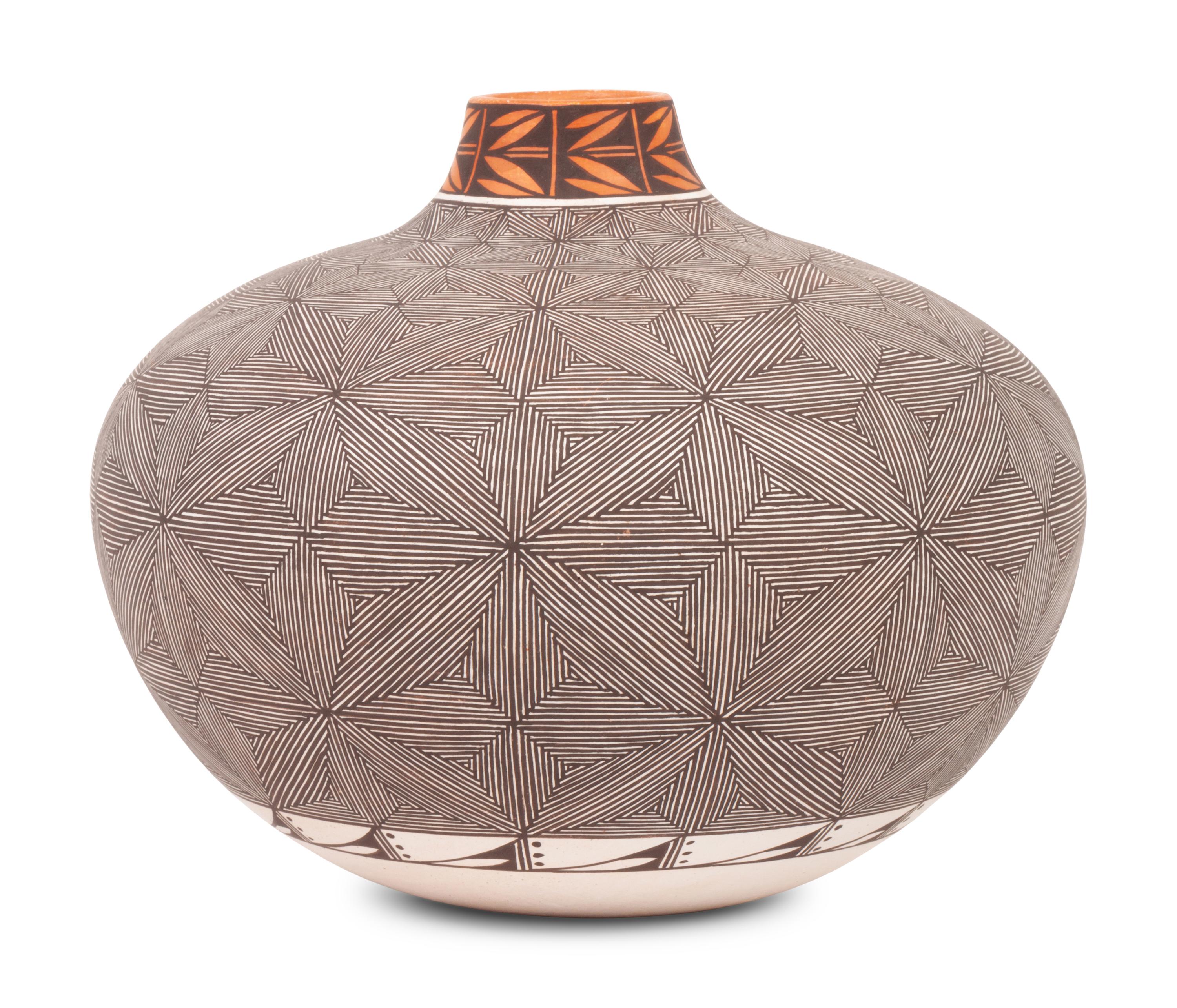 Fine Line Pottery Jar