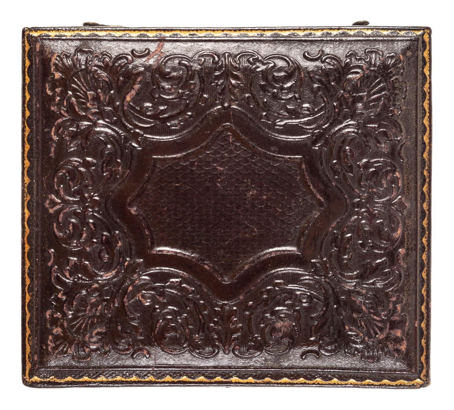 [EARLY PHOTOGRAPHY] -- [OCCUPATIONAL]. Sixth plate daguerreotype of a worker wearing a bib-front shirt.