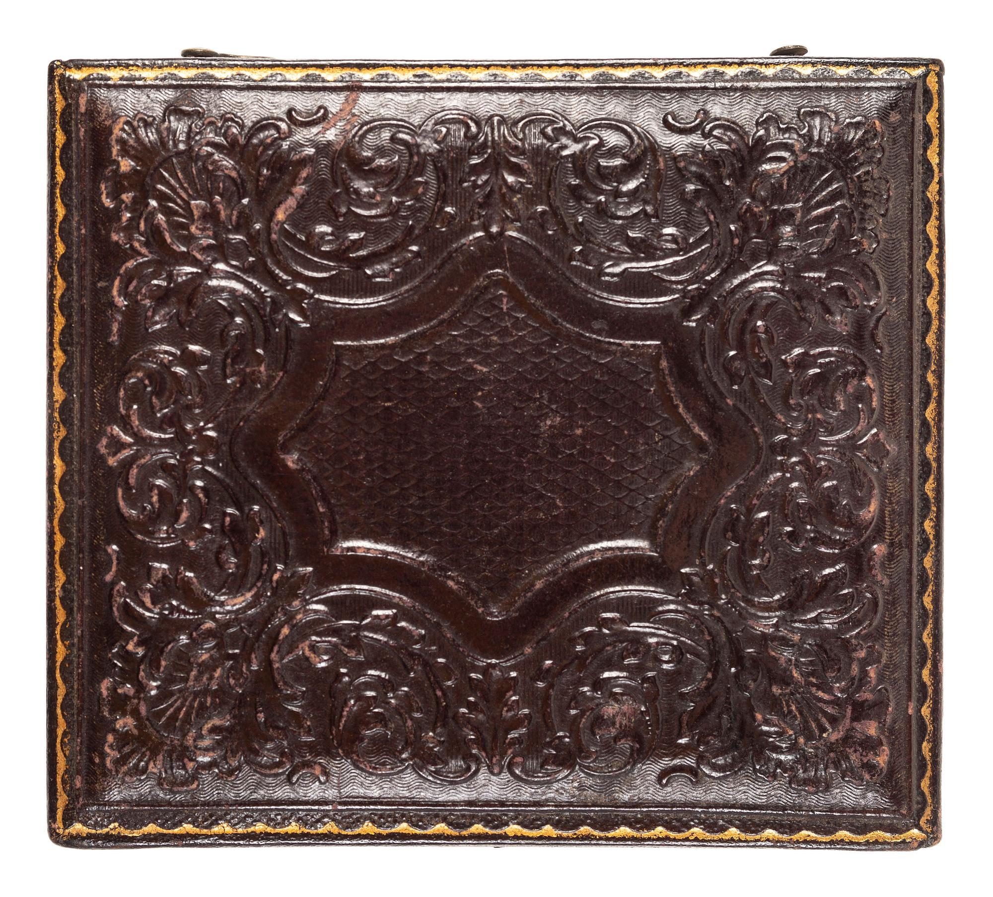 [EARLY PHOTOGRAPHY] -- [OCCUPATIONAL]. Sixth plate daguerreotype of a worker wearing a bib-front shirt.