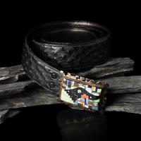 Alvin Yellowhorse (Diné, b. 1968) — Sterling Silver and Mosaic Inlay Belt Buckle
