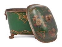 An English Painted Tôle Coal Scuttle