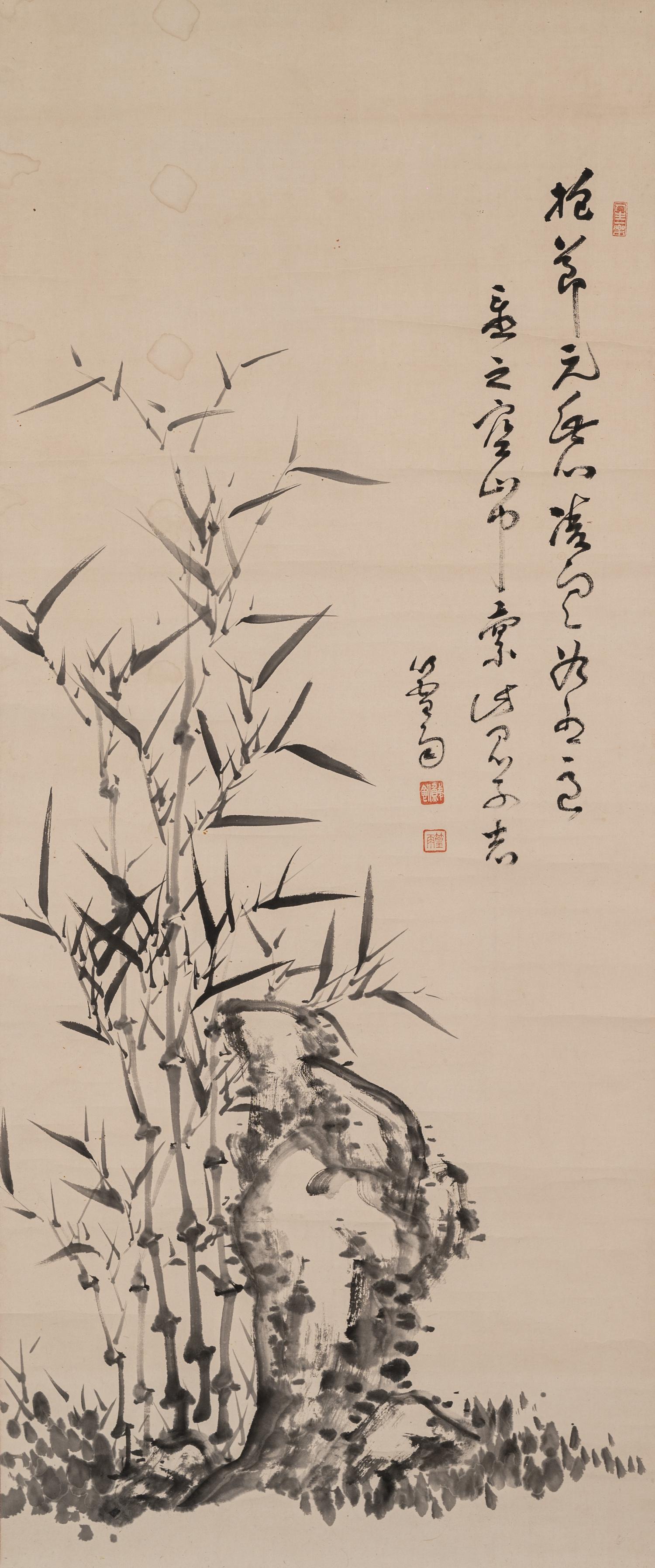 Two Chinese Hanging Scrolls Depicting Pines and Bamboos