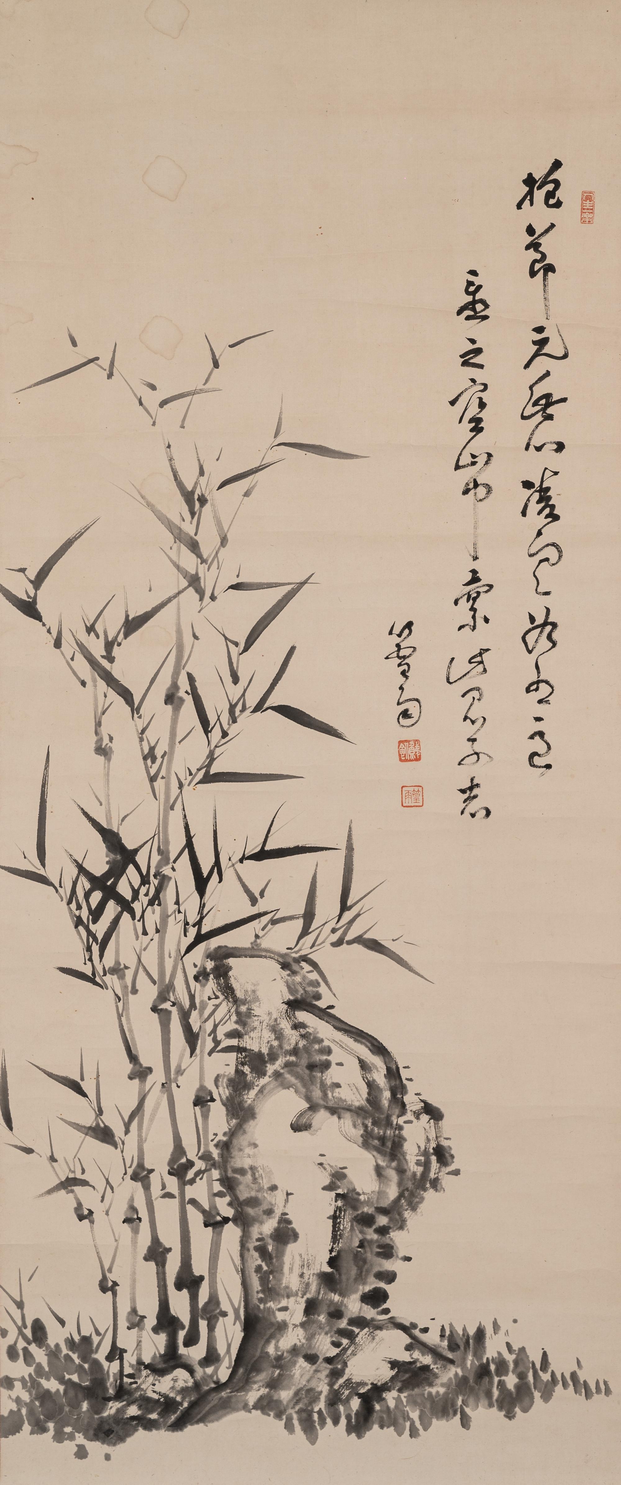 Two Chinese Hanging Scrolls Depicting Pines and Bamboos
