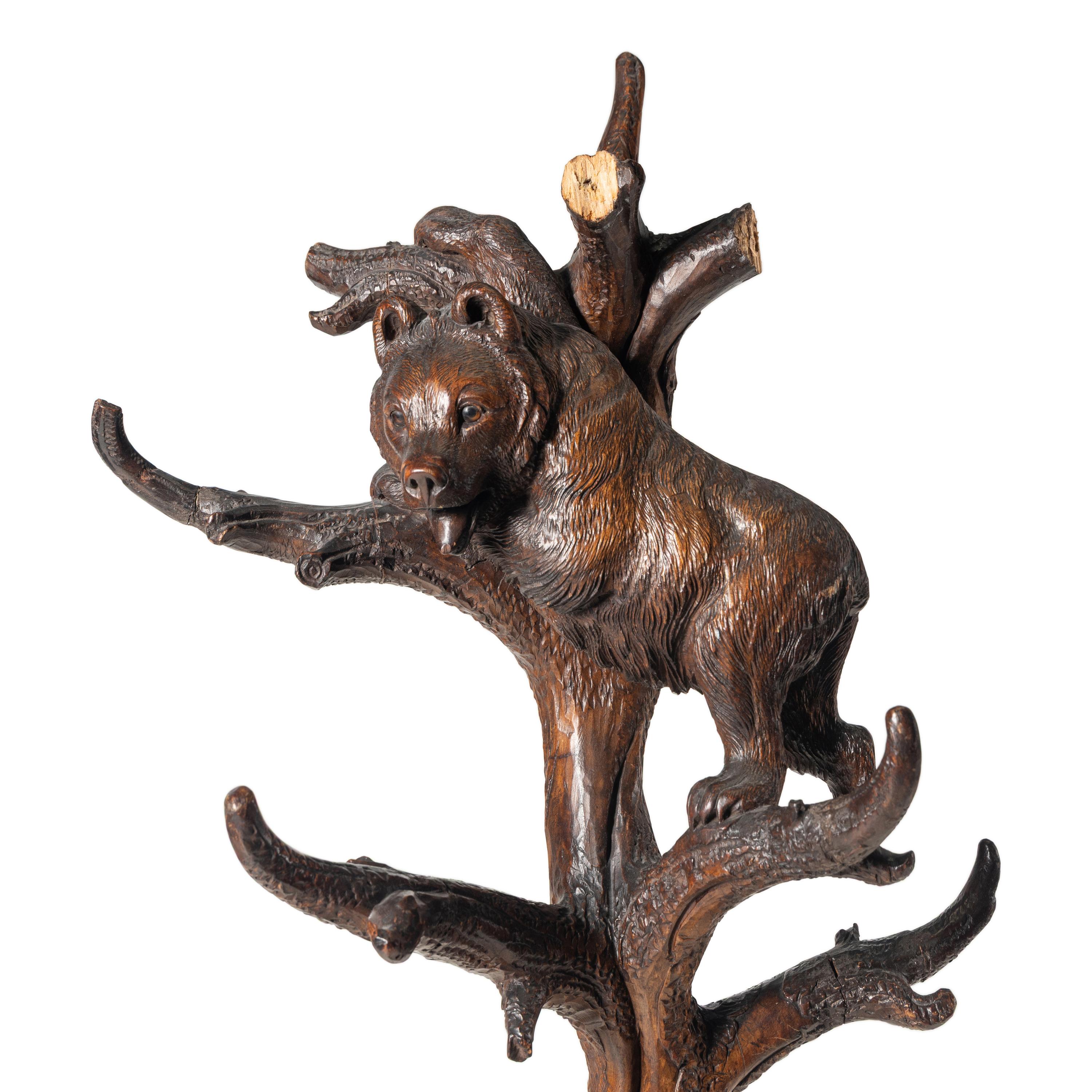 A "Black Forest" Carved Bear-Form Hall Tree