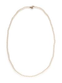 TWO CULTURED PEARL AND DIAMOND NECKLACES