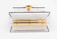 A Salvatore Ferragamo Lucite Top Handle Handbag, 7.75" x 7.75" x 4"; Handle drop: 3".